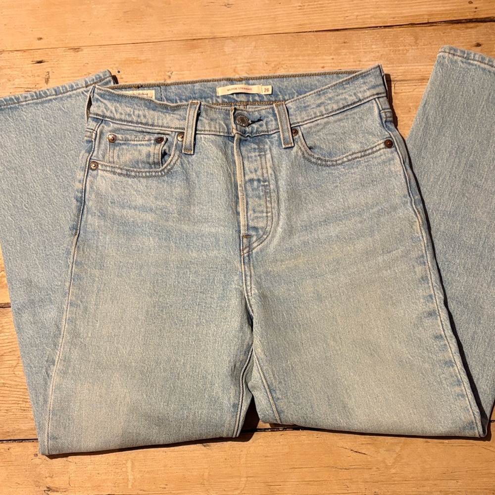 Levi's Classic Wedgie Straight Light Blue Straight Jeans size 26 - Picture 4 of 5